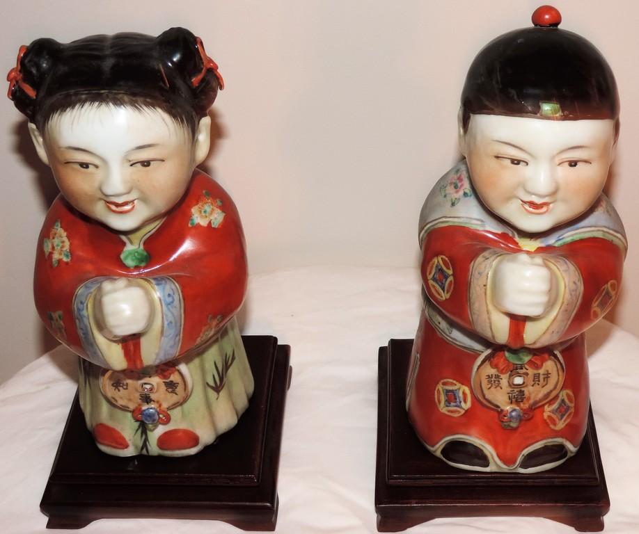 Chinese Porcelain Boy and Girl