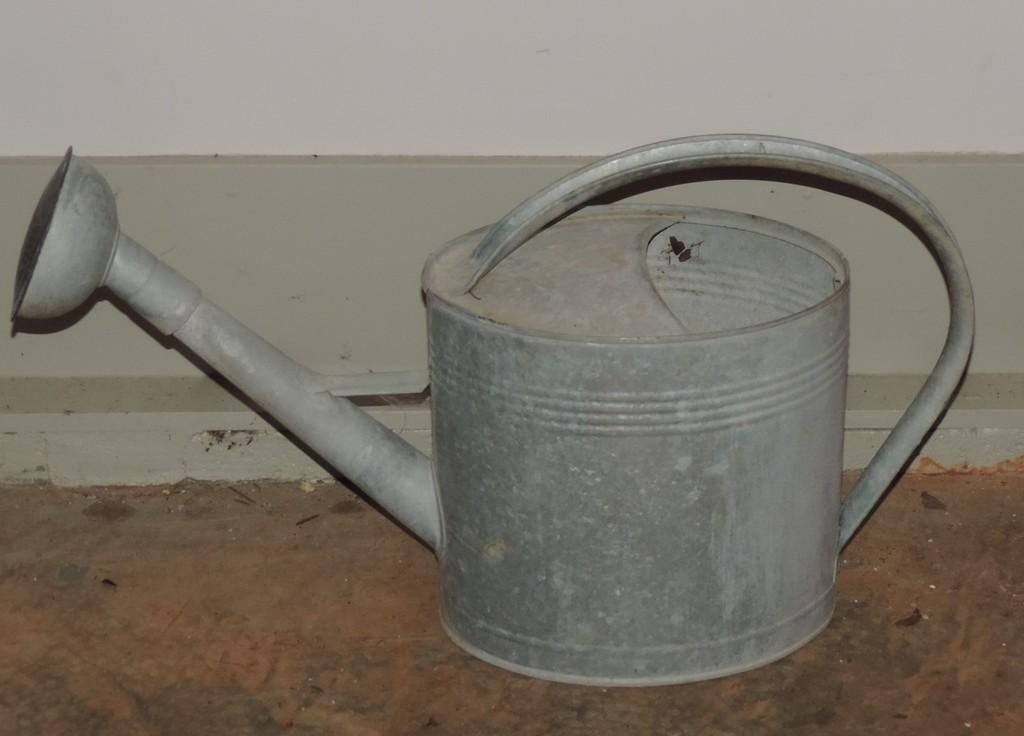 Galvanized watering can