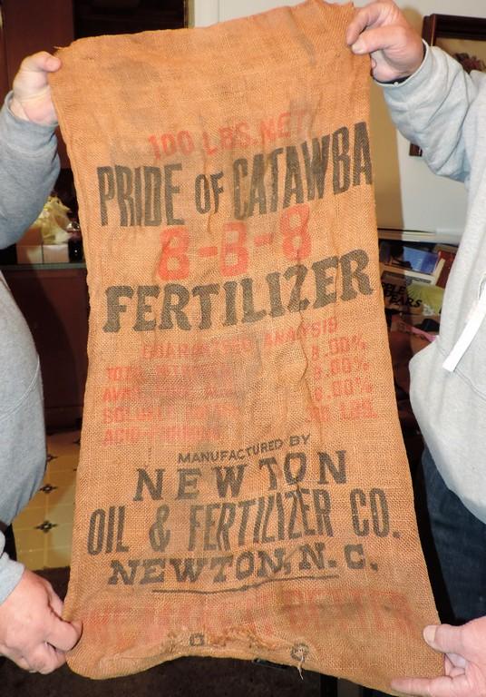 Antique Pride of Catawba Burlap fertilizer Sack