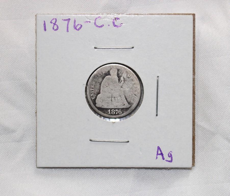 1876-CC Seated Liberty Dime