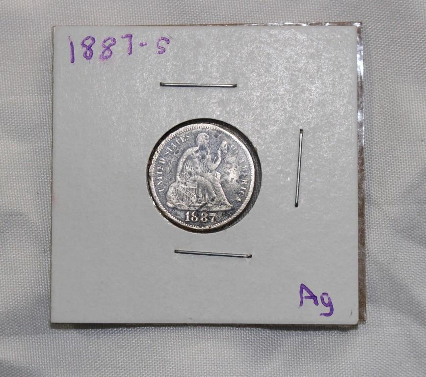 1887-S Seated Liberty Dime