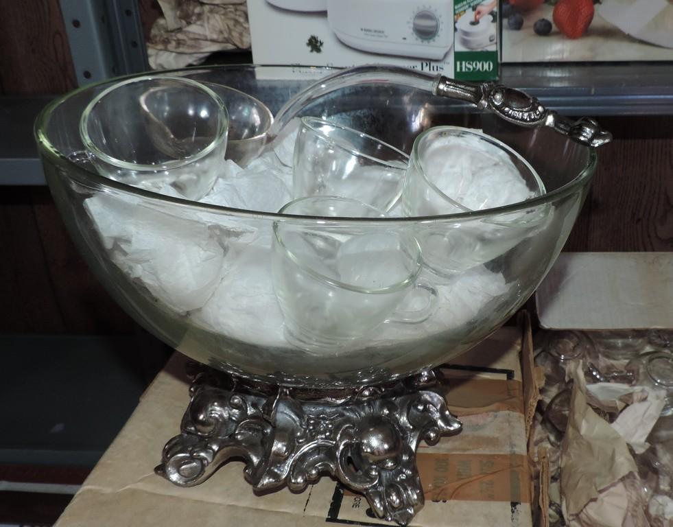 Punch Bowl And Crystal Luncheon Set