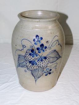 1999 Eldreth Pottery Blue and White  Strawberry Jar