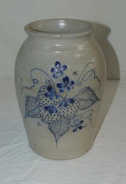 1999 Eldreth Pottery Blue and White  Strawberry Jar