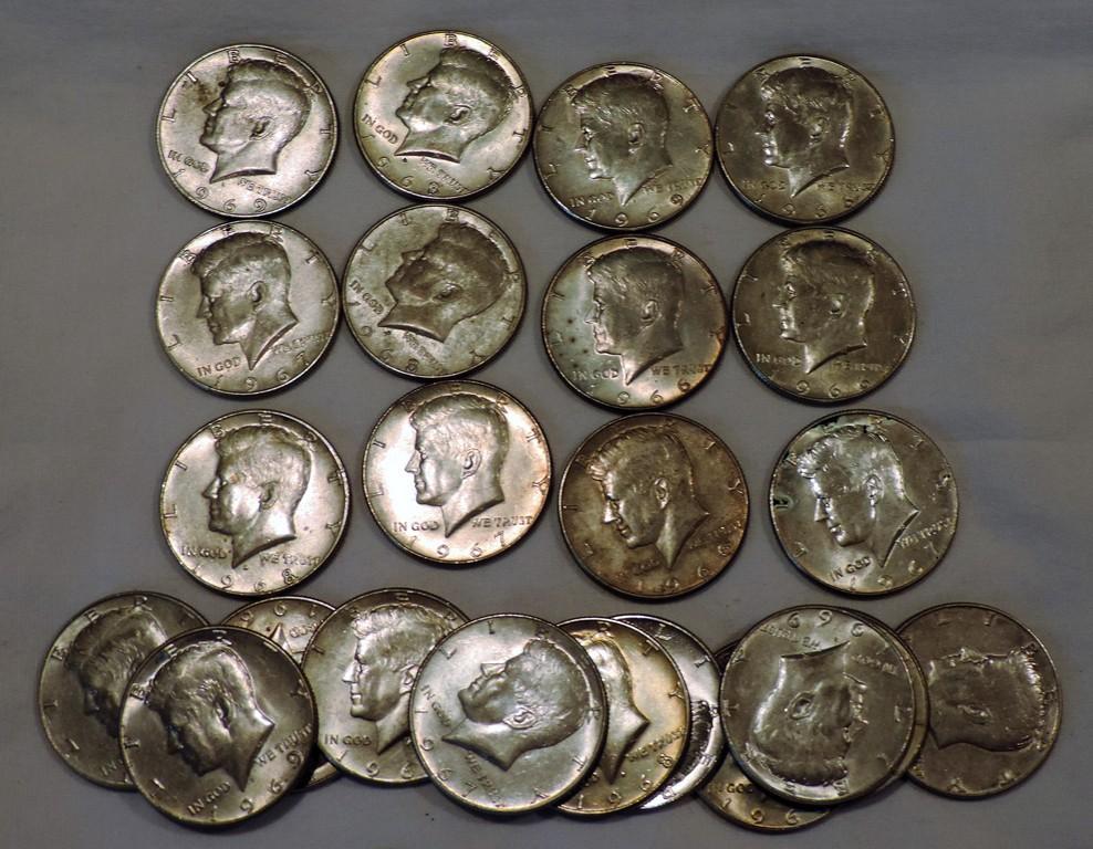 (22) 1965-69 40 Percent Half Dollars