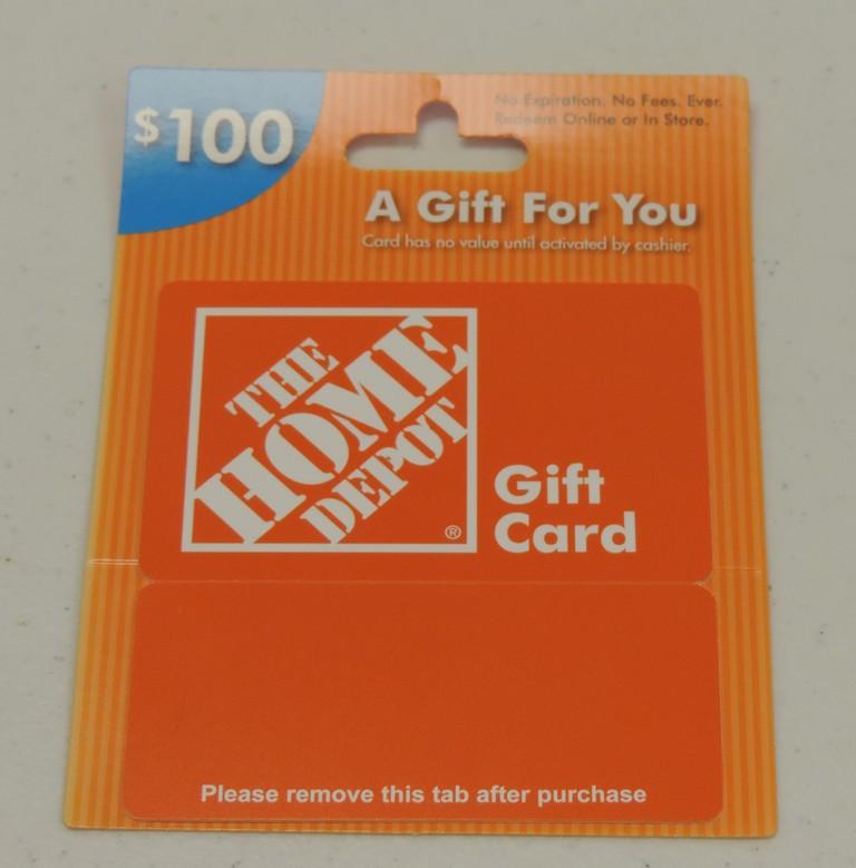 $100.00 Home Depot Gift Card