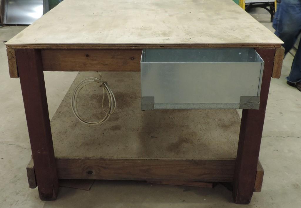 Large Work Table with Bottom Shelf