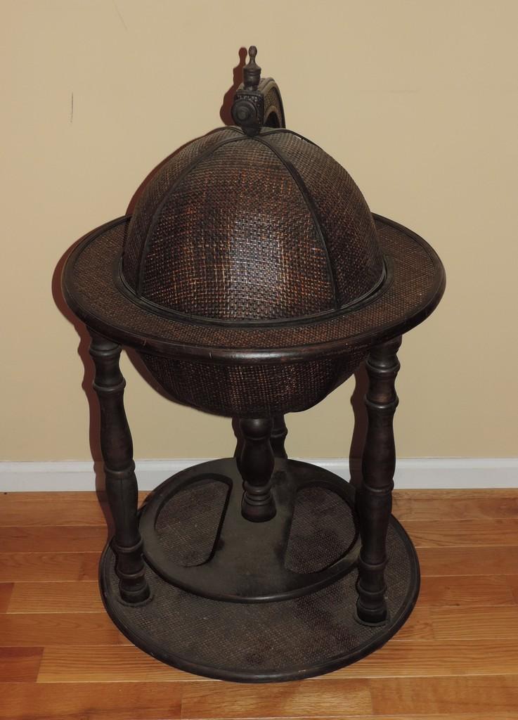 Neat Wicker and Rattan Globe Bar