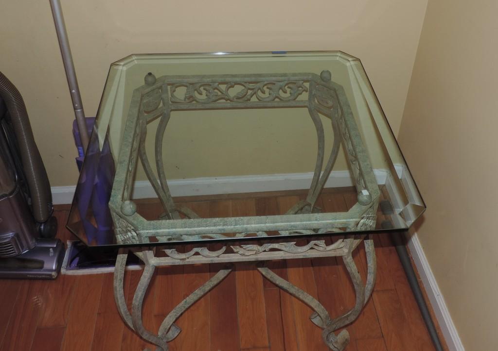 Metal Outside Table with Glass top