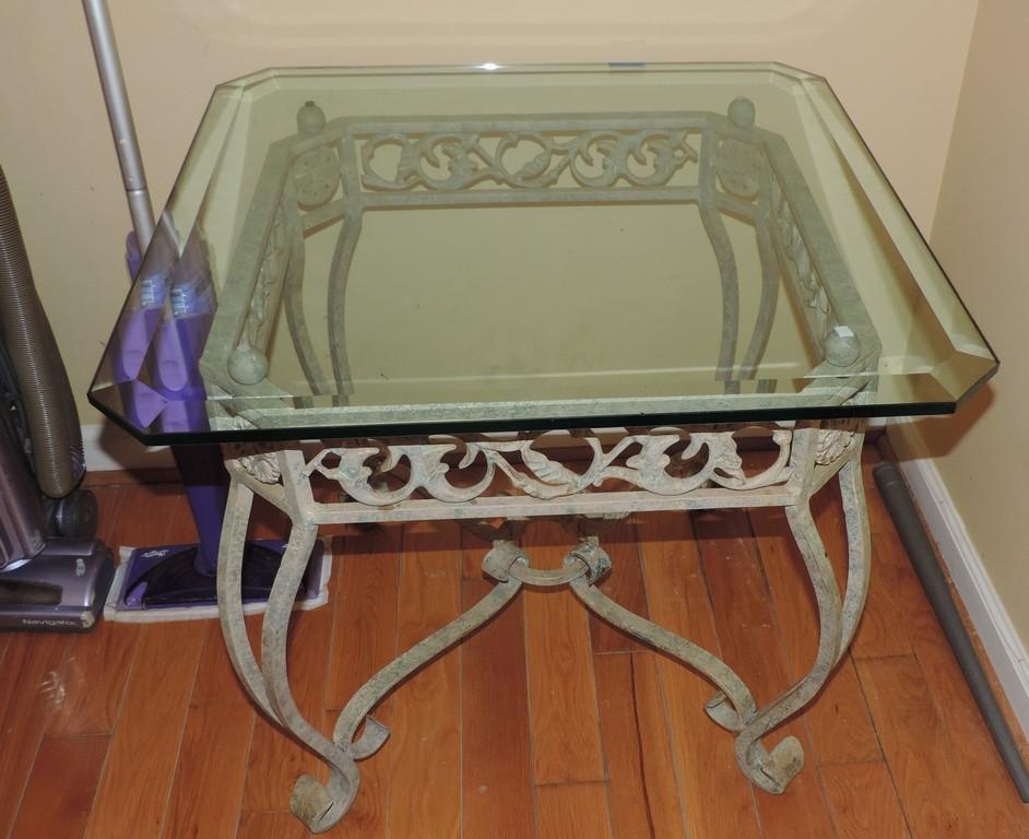 Metal Outside Table with Glass top