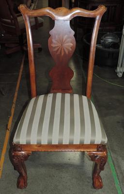 Ashley Furniture Carved Chippendale Inlaid Side Chair