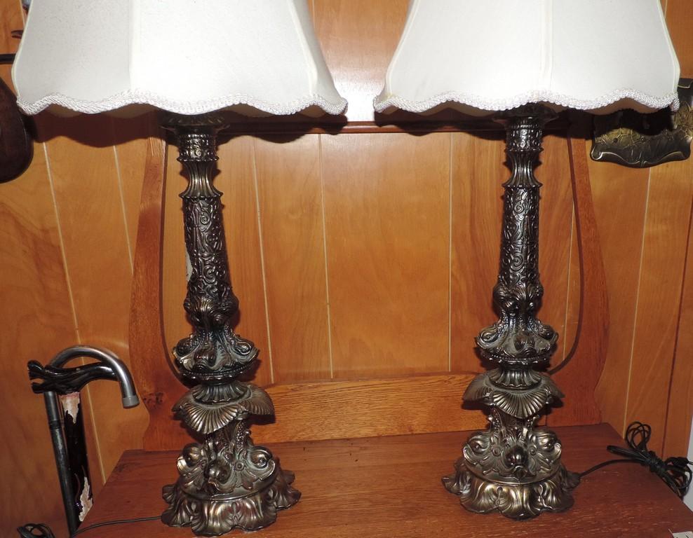 Pair of tall table lamps