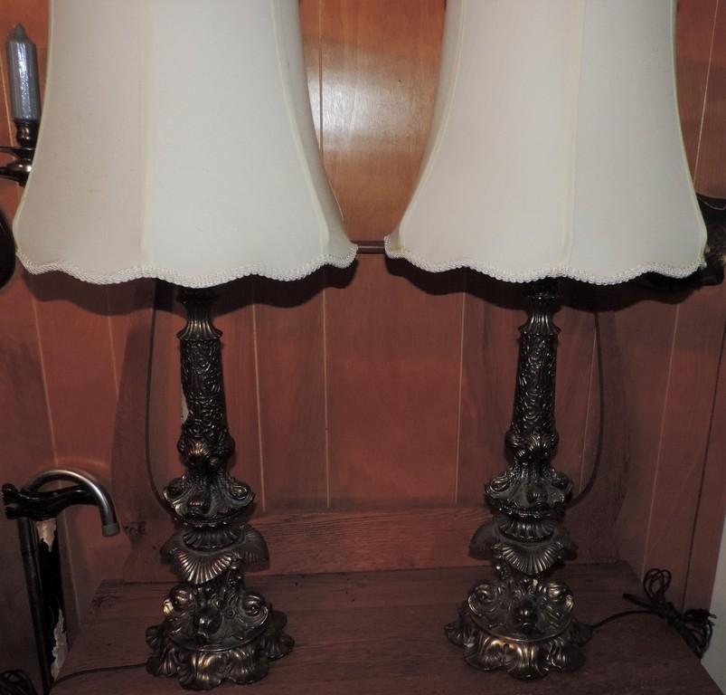 Pair of tall table lamps