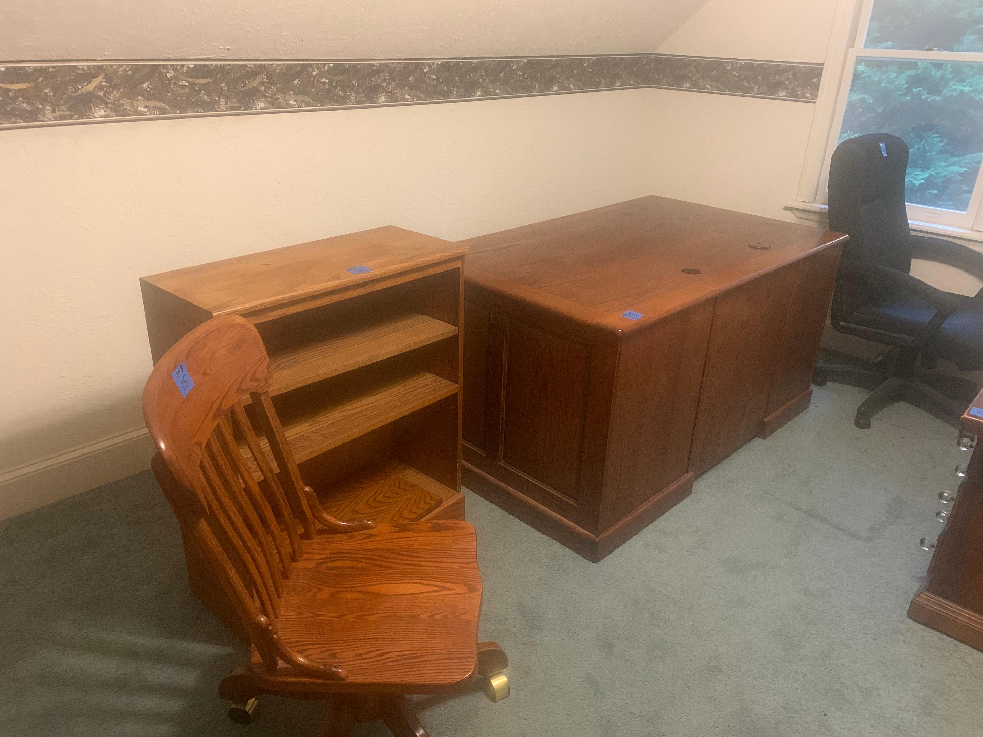 Heavy Solid Oak Office Furniture