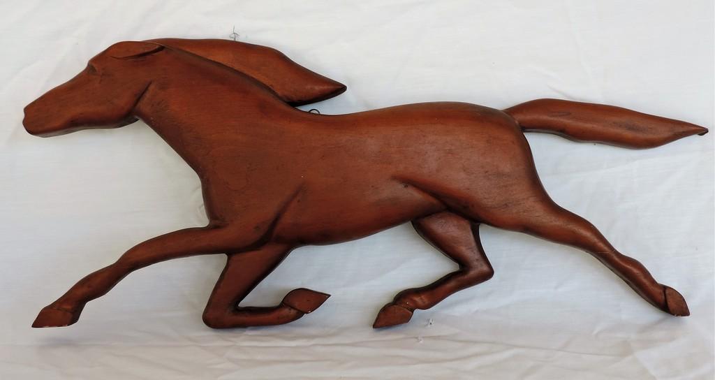 1966 Hand Carved Signed Wooden Horse