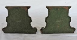 Pair of Roman Floral Design Bronze Bookends