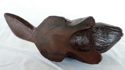 Vintage NC Hand-Carved Wooden Beaver