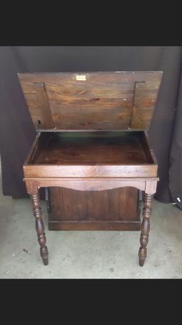 Vintage Writing Desk with Bookshelf on Back