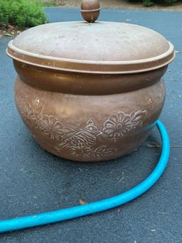 Copper Hose Container with Lid