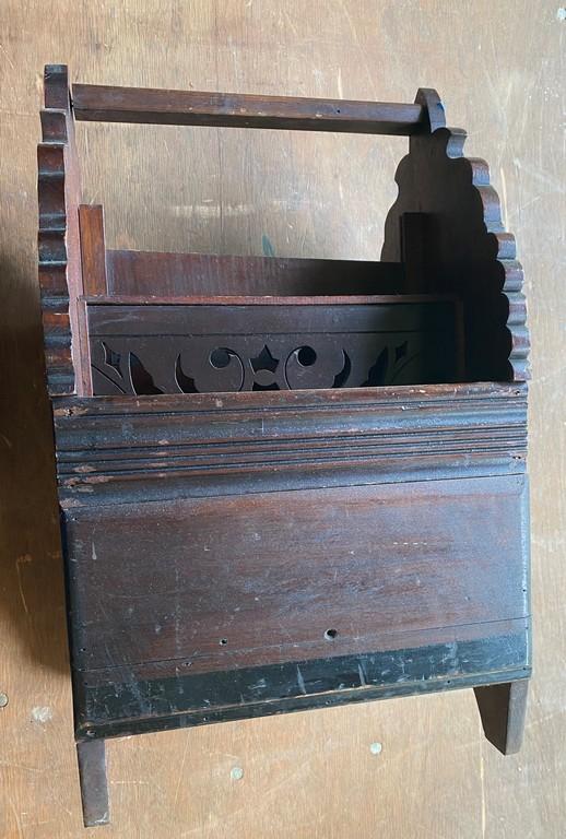 1920's Carved Wood Magazine Stand