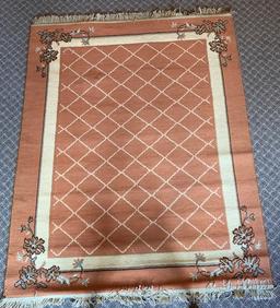 Machine-Made Rust-Colored Scatter Rug