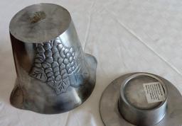 Pewter Wine Bucket and Holder