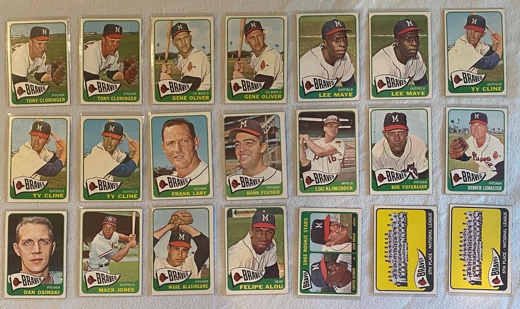 1965 Topps Team Braves Lot