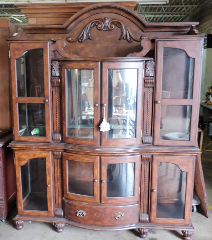 Two-Piece Glass Front Designer Display Cabinet