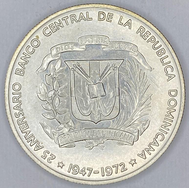 1972 Dominican Republic Silver Peso