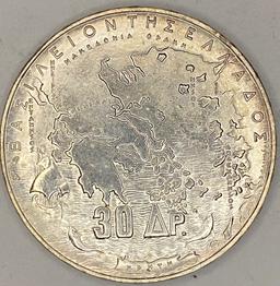 1963 Greece Silver 30 Drachmai