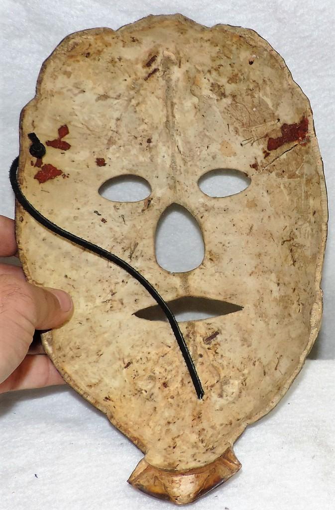 Unique Antique Face Mask Made From Shell Of Turtle