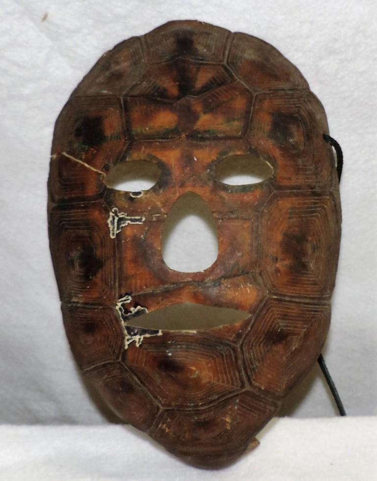 Unique Antique Face Mask Made From Shell Of Turtle