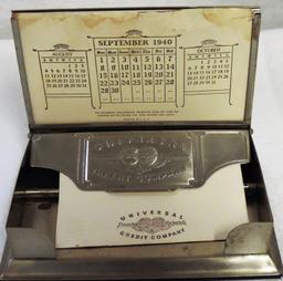 Metal Universal Credit Company Desk Calendar/Note Holder