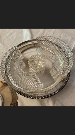 Tray Lot Glassware & Silverplate