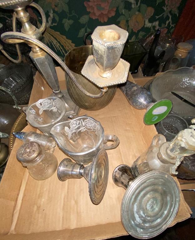 Silver-plated and Glassware Lot