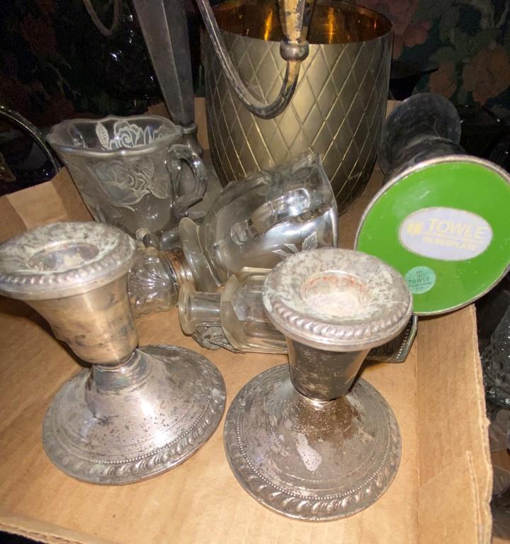 Silver-plated and Glassware Lot