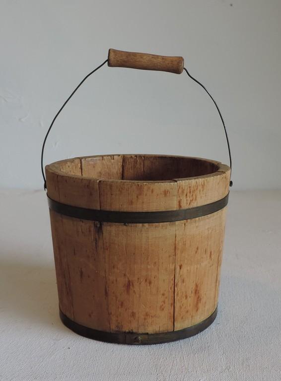 Early 20th Century Wood Staved Berry Bucket
