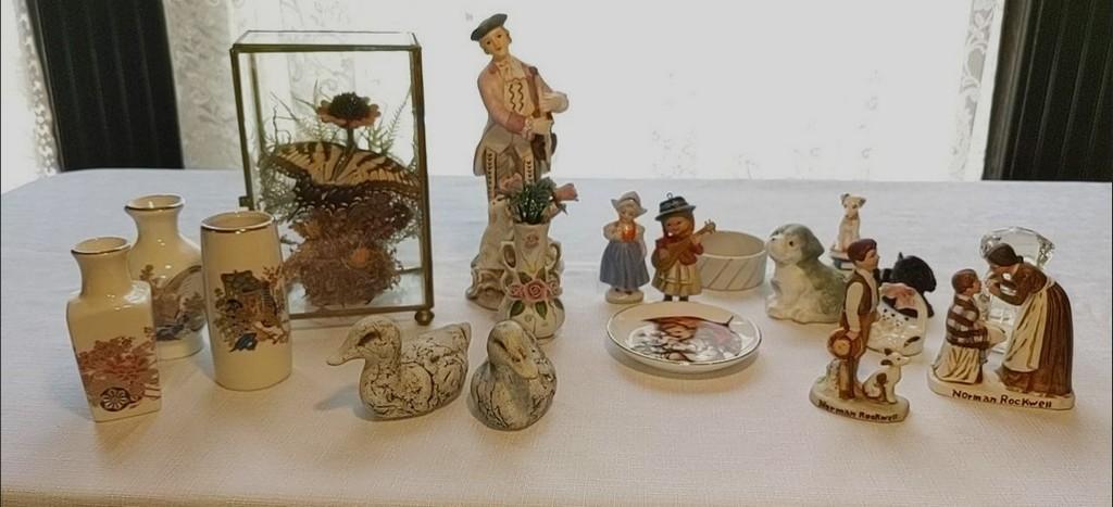 Hummel Plate and Norman Rockwell Figurine