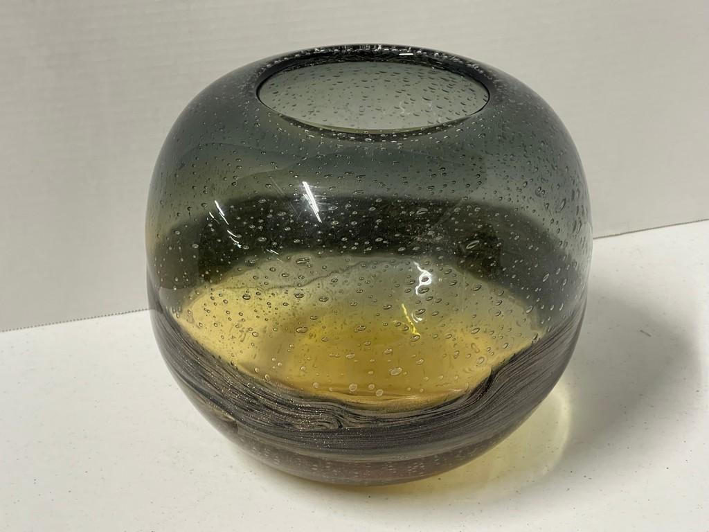 Hand-Blown Art Glass Bowl