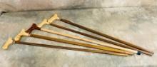 Lot Of 5 Carved Handle Canes
