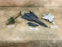 3 Military Model Airplane Lot