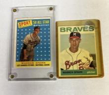 2 Warren Spahn Baseball Cards