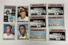Lot Of 1969 Baseball Team & Player Cards (10)