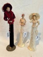Lot of 3 German Tassel Dolls
