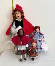 Lot of Four LLRH Collectible Dolls