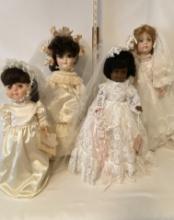 Lot of Four Collectible Bride Dolls