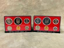 (2) 1976 United States Proof Sets In Black Plastic Holders
