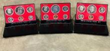 (3) 1977 United States Proof Sets In Black Boxes