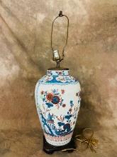 Vintage Oriental Ceramic Ginger Jar Table Lamp
