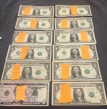 Lot of 11 $1 Star Notes and 1 $5 Star Note